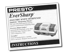 Instruction Manual for EverSharp<sup>®</sup> electric knife sharpener - Knife  Sharpeners - Presto®