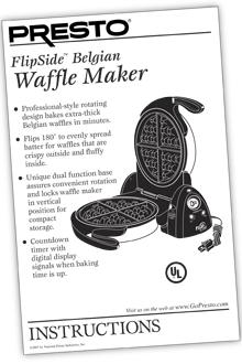 Presto FlipSide Belgian Waffle Maker