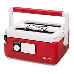 0601102 Red and White 6-Quart Nomad Traveling Slow Cooker