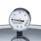 A close-up of the 16-Quart Pressure Canner's pressure gauge.
