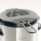A close-up of the top of the 1-liter Electric Deep Fryer with the cover closed.