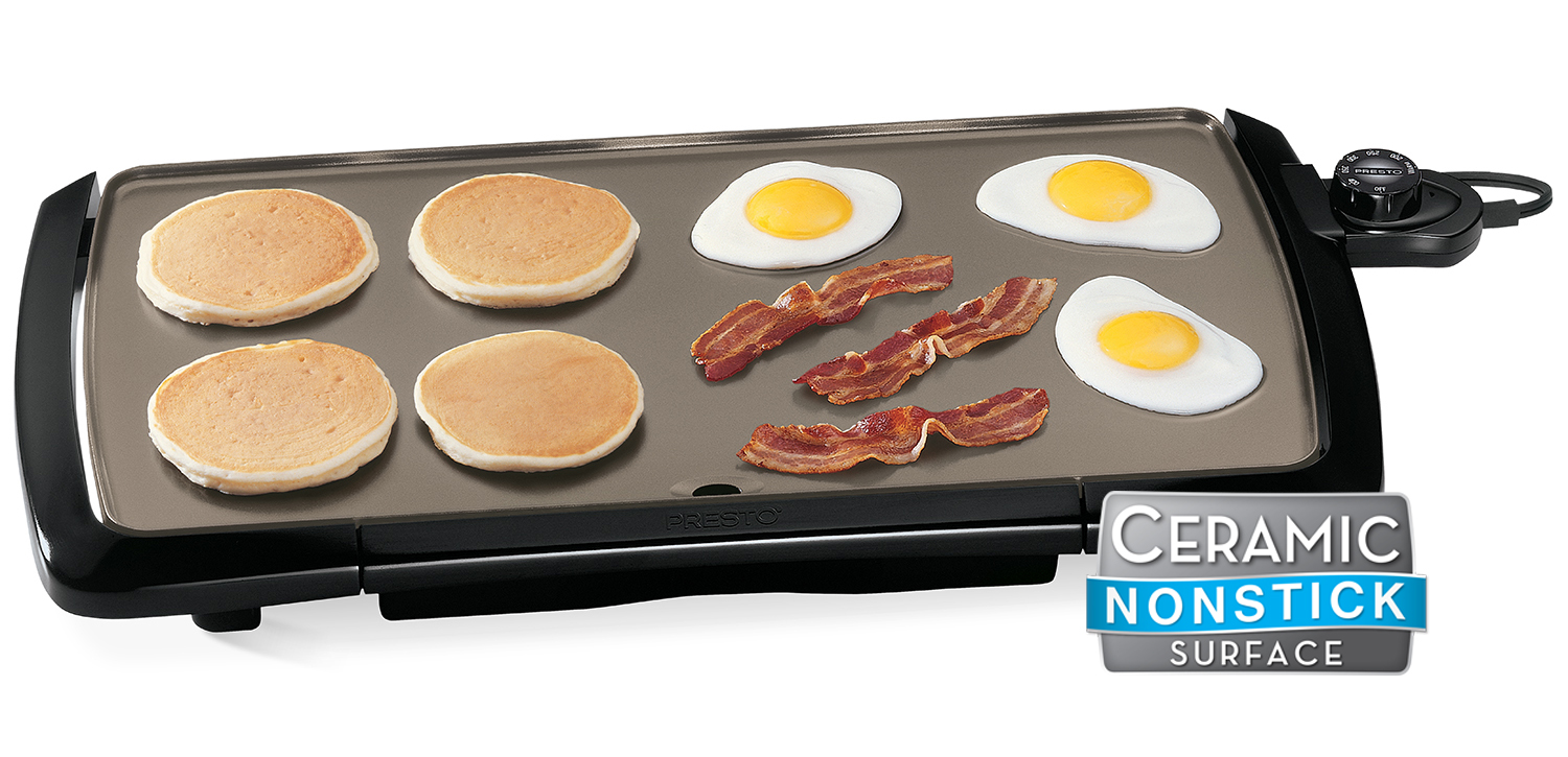 Black FREE2DAYSHIP NEW Presto 07055 Cool-Touch Electric Ceramic Griddle 20" 