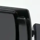 A close-up view of the Liddle Griddle mini-griddle's built-in grease tray.