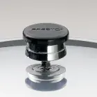 A close-up of the pressure regulator on the 8-Quart Aluminum Pressure Cooker.