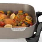 A close-up of the 16-inch Electric Skillet showing the ceramic nonstick coating.