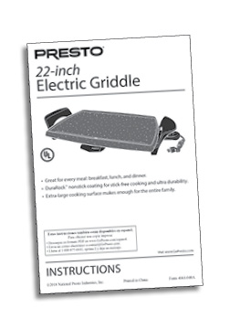 Instruction Manual - Griddles - Presto®