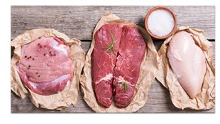 Image of pork, beef, and poultry
