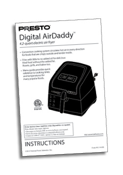 MASTERBUILT EF13G1D Air Fryer Instruction Manual