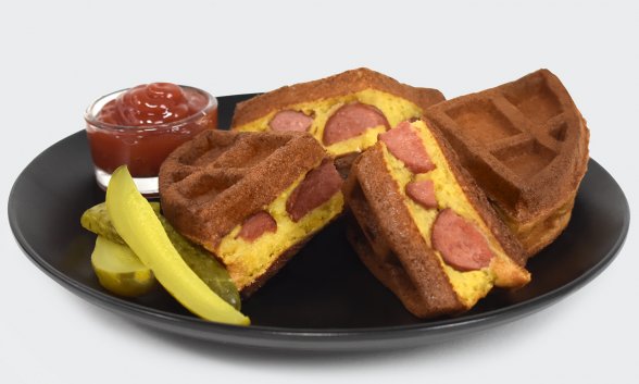 All-American Corn Dog Stuffed Waffle