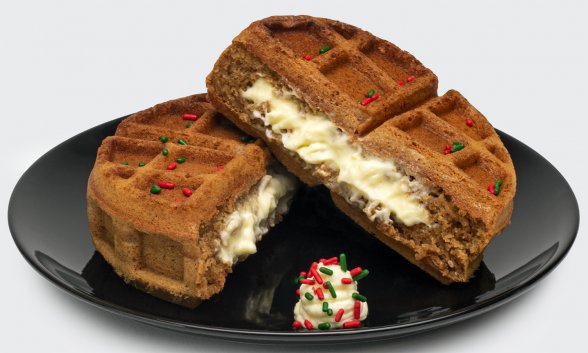Gingerbread Cheesecake Stuffed Waffle