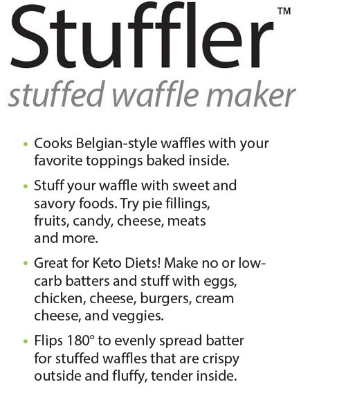 Stuffler® stuffed waffle maker cooks Belgian-style waffles