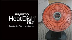 Videos A video showing how to move the Presto HeatDish Plus Tilt parabolic electric heater