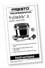 Plastic Cover for FryDaddy<sup>®</sup>/FryDaddy<sup>®</sup> Junior electric  deep fryer - Deep Fryers - Presto®