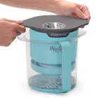 The PopLite My Munch hot air corn popper with the base being nested in the cover.