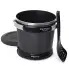 The GranPappy® electric deep fryer with the cover off. The scoop is leaning against the unit.