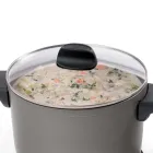 A close-up of the glass cover on the multi-cooker.