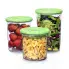 FreshDaddy 3-piece Vacuum Container Set with strawberries, carrots, and greens.