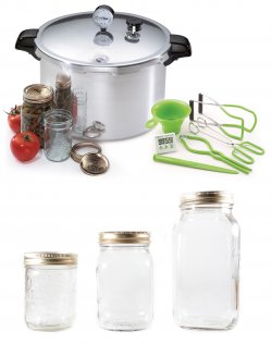 Canner, canning kit, and jars