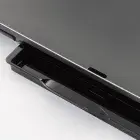 A close-up of the 22-inch Slimline Griddle's drip tray.