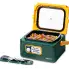 The 8-Quart Nomad Traveling Slow Cooker with the cover open and brats in the pot.
