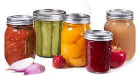 Canned food in jars
