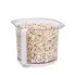 The PopLite Our Munch hot air corn popper cover filled with popped popcorn.