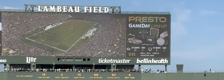 Lambeau Field Video Board Ad Example