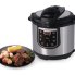 The Presto® Electric Pressure Cooker Plus and a plate of pressure cooked food.