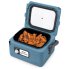 The Nomad 8-quart Traveling Slow Cooker with the cover open. Honey BBQ wings are in the pot.
