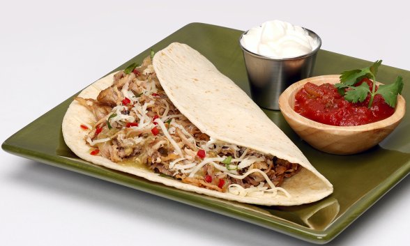 Slow-cooked Salsa Verde Pork on a plate.