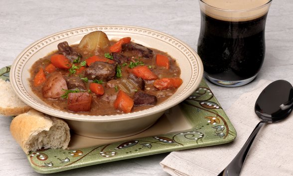 Irish stew in a bowl.