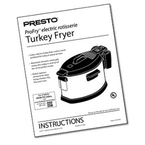 1109050 Turkey Fryer Instruction Book Cover