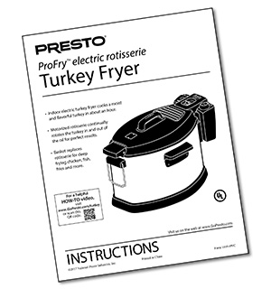 1109050 Turkey Fryer Instruction Book Cover