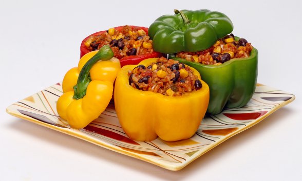 Southwest Stuffed Peppers on a plate.