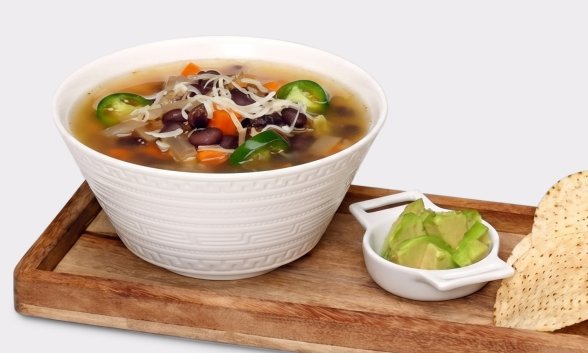 Black Bean Soup in a bowl.