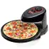 The Pizzazz Plus rotating pizza oven with a pizza baking on the pan.