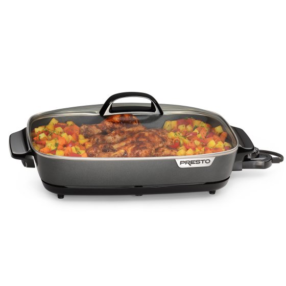 06858 16-inch Electric Slimline Skillet with Glass Cover.