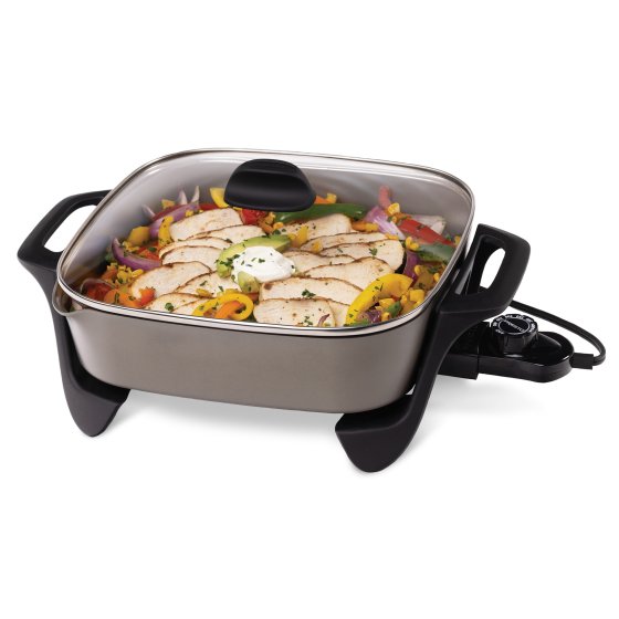 07120 12-inch Electric Skillet with Glass Cover.
