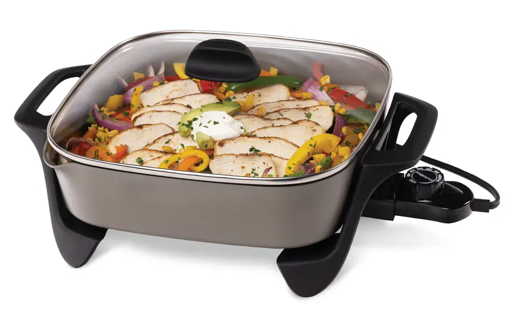 07120 12-inch Electric Skillet with Glass Cover.