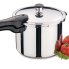 6-Quart Stainless Steel Pressure Cooker with two tomatoes.
