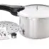 The 8-Quart Aluminum Pressure Cooker with the pressure regulator, cooking rack, and instruction book alongside.