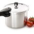 The 6-Quart Aluminum Pressure Cooker with three tomatoes.