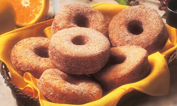 Sufganiyot in a basket.