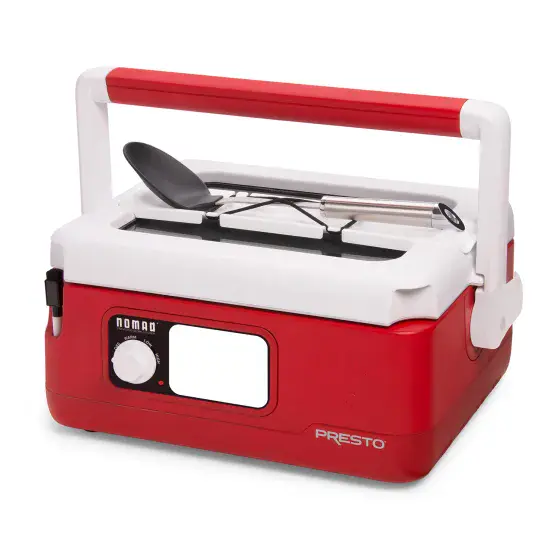 06011 Red and White 6-Quart Nomad Traveling Slow Cooker