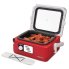 Presto 6-quart Nomad Traveling Slow Cooker with the cover open. Chicken wingss are in the pot.