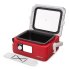 Presto 6-quart Nomad Traveling Slow Cooker with the cover open and the utensil holder on the counter in front.