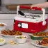 Presto 6-quart Nomad Traveling Slow Cooker on a kitchen counter with slow cooked food in the foreground.