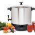 Digital Water Bath Canner with raw food and jars of salsa.
