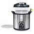 The Presto Precise 17-Quart Digital Pressure Canner with the cover open and the canning rack along side the canner.